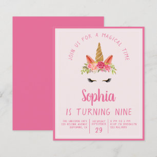 Budget Unicorn Kid's Birthday Party Invitation