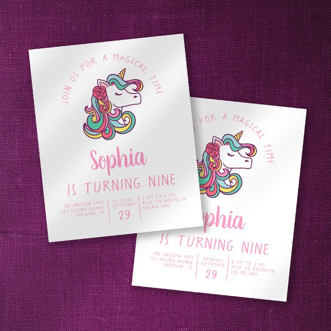 Budget Unicorn Kid's Birthday Party Invitation (Creator Uploaded)