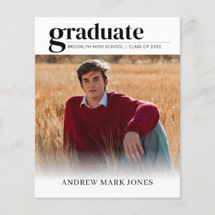 Budget Unique Grad 2 Photo Graduation Announcement