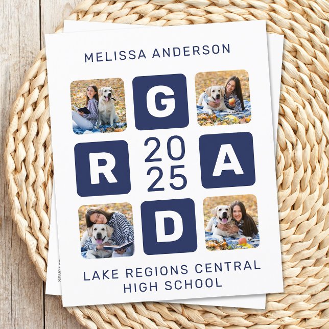 Budget Unique Grad Navy Blue 4 Photo Graduation (Creator Uploaded)