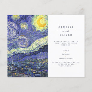 BUDGET Van Gough Starry Night Wedding Invite QR Flyer