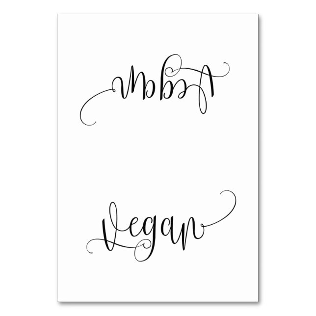 Budget Vegan Table Tent card (Front)
