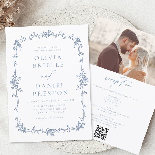 Budget Victorian French Photo QR Code Wedding (Creator Uploaded)