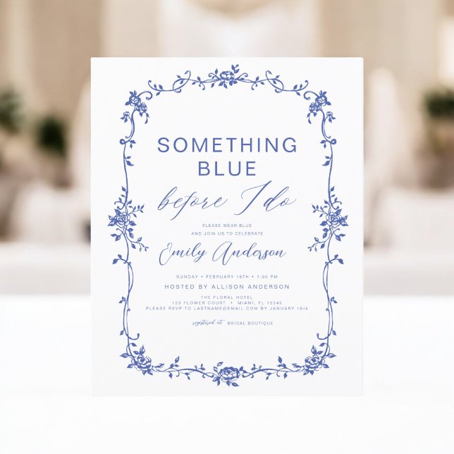 Budget Victorian Something Blue Invitation (Creator Uploaded)