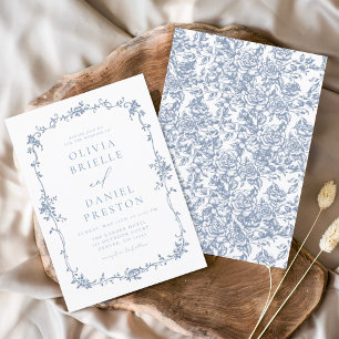 Budget Victorian Vintage French Blue Wedding