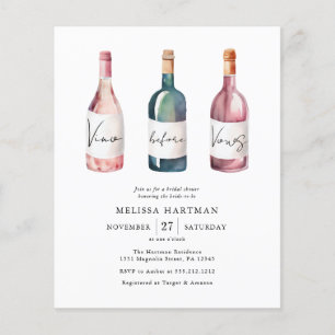 Budget Vino Before Vows Bridal Shower Invitation