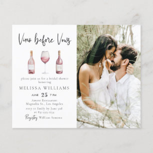 Budget Vino Before Vows Photo Bridal Shower Flyer