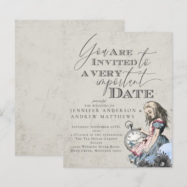 Budget Vintage Alice in Wonderland Wedding  (Front/Back)