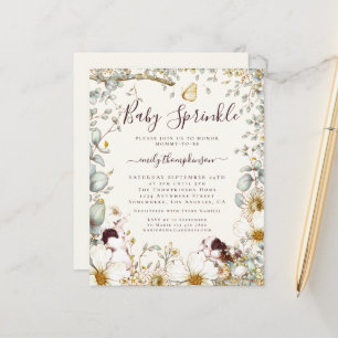 Budget Vintage Bunnies Baby Sprinkle Cream Invite