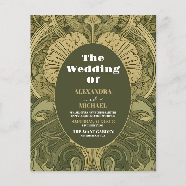 Budget Vintage Floral Art Nouveau Wedding (Front)