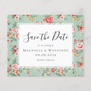 BUDGET Vintage Floral Wedding Save The Date Flyer