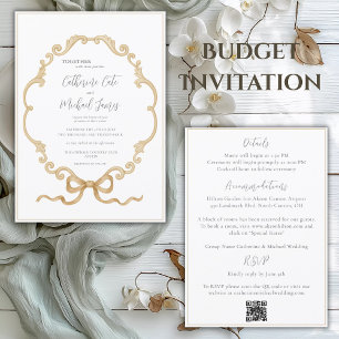 Budget Vintage Frame Elegant Wedding Invitation