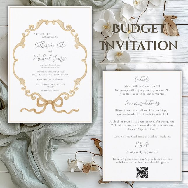 Budget Vintage Frame Elegant Wedding Invitation (Creator Uploaded)