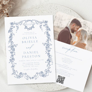 Budget Vintage French Photo QR Code Wedding
