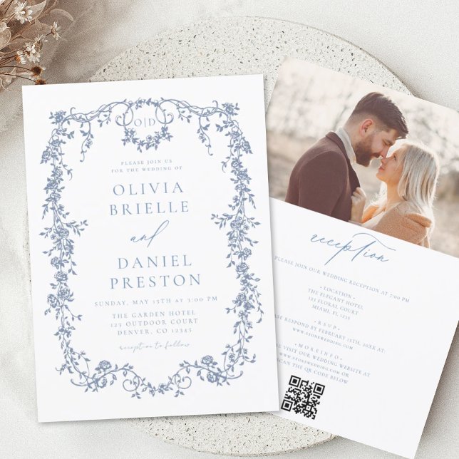Budget Vintage French Photo QR Code Wedding (Creator Uploaded)