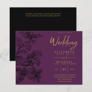 BUDGET Vintage Garden Leaf Classic Wedding Invites