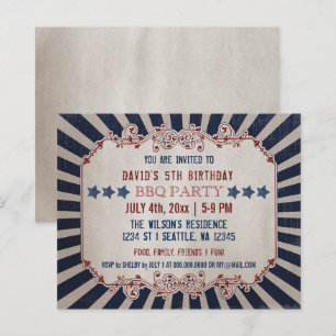 Budget Vintage Memorial Day Birthday Invitation