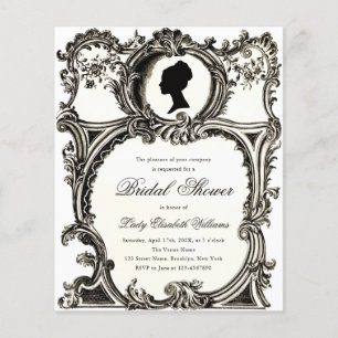 Budget Vintage Rococo Regency Bridal Shower Invite