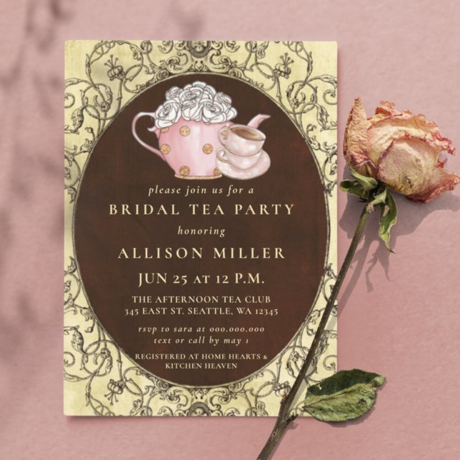 Budget Vintage Tea Party Bridal Shower Invitation (Creator Uploaded)