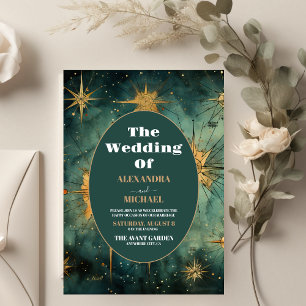 Budget Vintage Watercolor Celestial Wedding