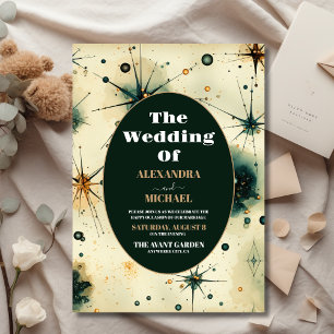 Budget Vintage Watercolor Celestial Wedding