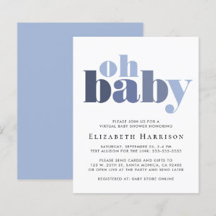 Budget Virtual Baby Boy Shower Blue Invitation