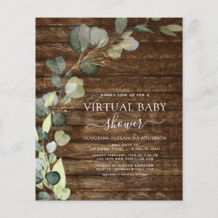 Budget Virtual Baby Shower Greenery Eucalyptus