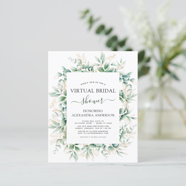 Budget Virtual Bridal Shower Botanical Greenery (Standing Front)