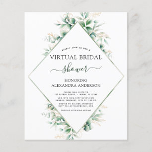 Budget Virtual Bridal Shower Botanical Greenery Flyer