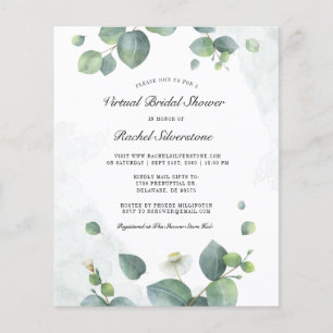 Budget Virtual Bridal Shower Eucalyptus Greenery Flyer