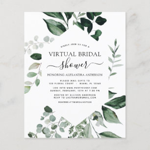 Budget Virtual Bridal Shower Greenery Flyer