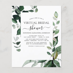 Budget Virtual Bridal Shower Greenery Flyer