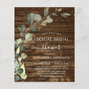 Budget Virtual Bridal Shower Greenery Invitations