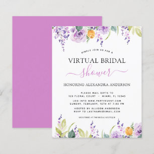 Budget Virtual Bridal Shower Purple Greenery