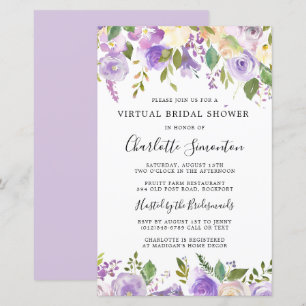 Budget Virtual Bridal Shower Purple Greenery