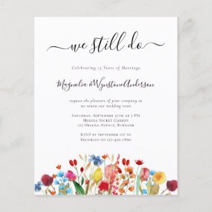 BUDGET Vow Renewal Invitation Wildflowers