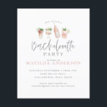 budget watercolor bachelorette party invitation<br><div class="desc">budget watercolor painted drinks bachelorette weekend. Beautiful,  classy illustrations,  part of a collection.</div>
