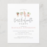 budget watercolor bachelorette party invitation