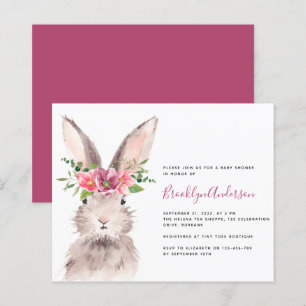 BUDGET Watercolor Bunny Baby Shower Invitation