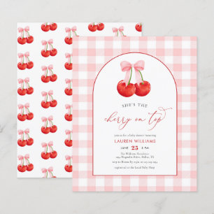BUDGET Watercolor Cherry on Top Baby Girl Shower