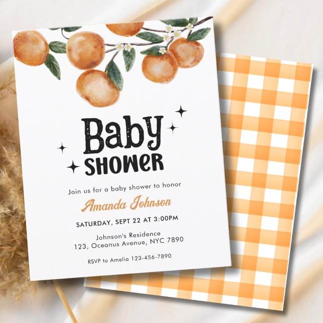 Budget Watercolor Citrus Orange Baby Shower  (Creator Uploaded)