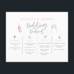 budget Watercolor drinks wedding weekend itinerary Flyer<br><div class="desc">budget watercolor drinks wedding weekend itinerary. Watercolor champagne drink fun modern illustrations. Part of a matching collection.</div>