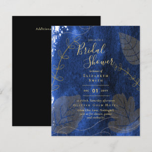 Budget Watercolor Dusty Blue Gold Bridal Shower 