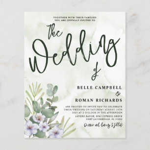 Budget Watercolor Eucalyptus Sage Green Wedding