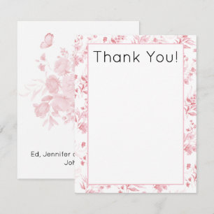Budget, Watercolor Floral Baby Shower Thank You Card