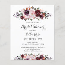 Budget Watercolor Floral Bridal Shower Invitation