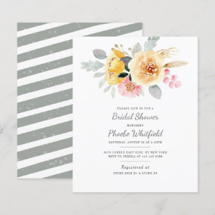 Budget Watercolor Floral Bridal Shower Invitation