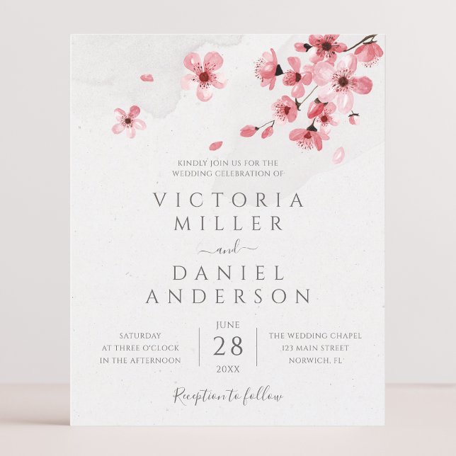 Budget Watercolor Floral Cherry Blossom Wedding (Creator Uploaded)