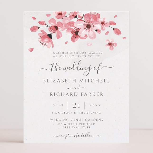 Budget Watercolor Floral Cherry Blossom Wedding (Creator Uploaded)