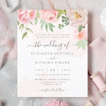Budget Watercolor Floral Wedding Invitation<br><div class="desc">An elegant floral wedding invitation featuring blush pink watercolor peonies and roses with modern handwritten calligraphy. This beautiful design is perfect for spring and summer weddings with a romantic or vintage theme.</div>